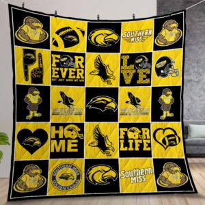 Southern Miss Golden Eagles V1 Quilt Gift For Christmas Birthday Thanksgiving