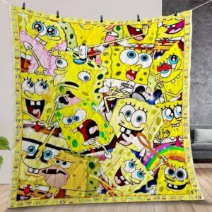 Spongebob Quilt Gift For Christmas Black Friday Thanksgiving