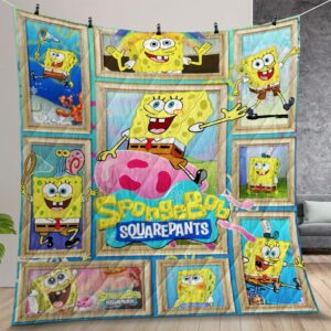 Spongebob Squarepants Quilt Gift For Christmas Birthday Halloween