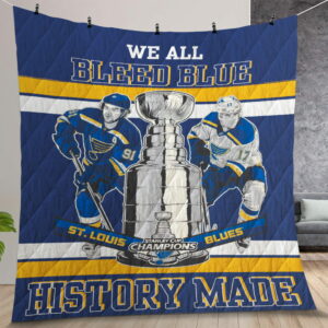 St Louis Blues History Made Quilt Gift For Christmas Birthday Thanksgiving