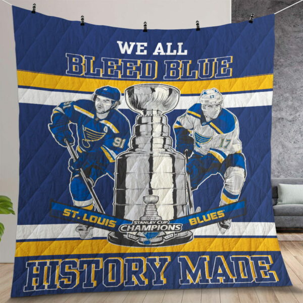 St Louis Blues History Made Quilt Gift For Christmas Birthday Thanksgiving