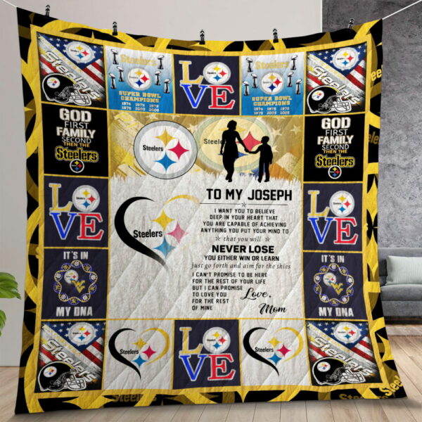 Steelers Personalized Name Quilt Gift For Christmas Birthday Thanksgiving
