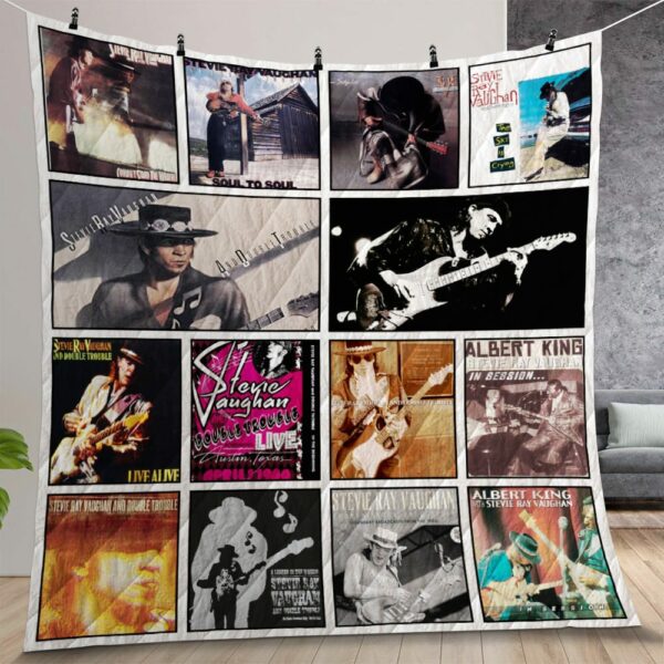 Stevie Ray Vaughan Album Covers Quilt Gift For Christmas Birthday Halloween