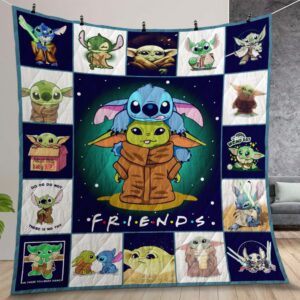 Stitch And Yoda Quilt Gift For Christmas Birthday Thanksgiving
