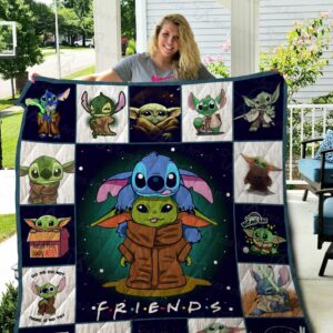 Stitch And Yoda Quilt Gift For Christmas Black Friday Thanksgiving