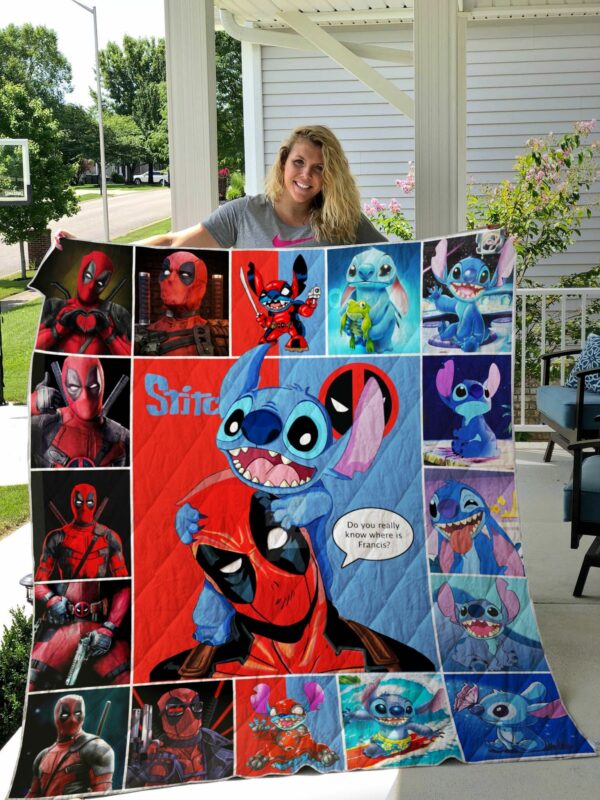 Stitch Deadpool All Season Plus Size Quilt For Birthday Christmas