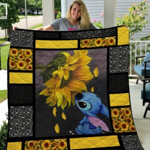 Stitch Sunflower Quilt Gift For Christmas Black Friday Thanksgiving
