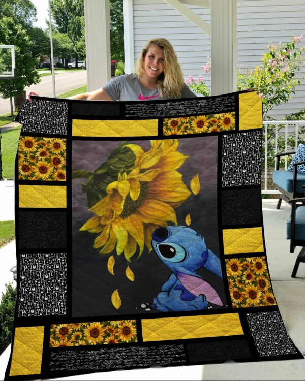 Stitch Sunflower Quilt Gift For Christmas Black Friday Thanksgiving