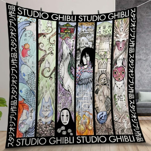 Studio Ghibli Art For Fans Amine Quilt Gift For Christmas Birthday Thanksgiving