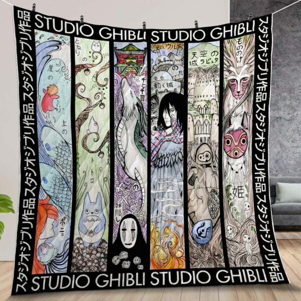 Studio Ghibli Art For Fans Amine Quilt Gift For Fans Christmas Black Friday
