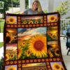 Sun Sunflowers Quilt Gift For Christmas Black Friday Thanksgiving