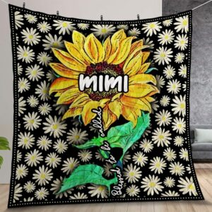 Sunflower Blessed To Be Called Mimi Quilt Gift For Christmas Birthday Thanksgiving