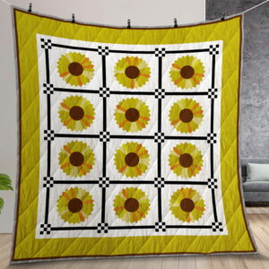 Sunflower Pattern Quilt Gift For Christmas Birthday Thanksgiving