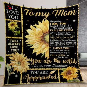 Sunflower To My Mom Quilt Gift For Christmas Birthday Thanksgiving