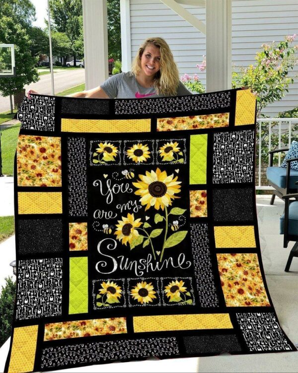 Sunflower You Are My Sunshine Quilt Gift For Fans Birthdays