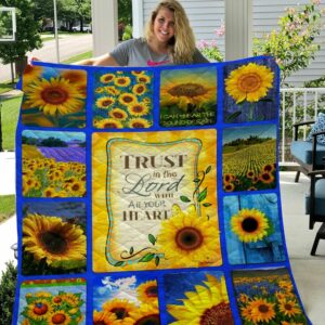 Sunflowers Trust In The Lord Quilt Gift For Fans Christmas Black Friday Black Friday