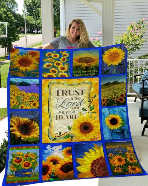 Sunflowers Trust In The Lord Quilt Gift For Fans Christmas Black Friday Black Friday
