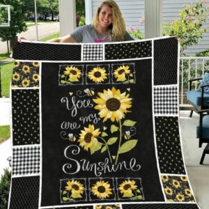 Sunflowers You Are My Sunshine Quilt Gift Ideas For Fans on Christmas