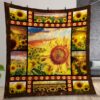 Sunset Sunflowers Quilt Gift For Christmas Birthday Thanksgiving