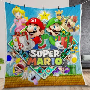 Super Mario Quilt Gift For Family On Christmas Black Friday