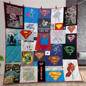 Superman Fabric 3d Quilt Gift For Christmas Birthday Thanksgiving