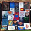 Superman Fabric Soft Quilt Gift For Family On Christmas