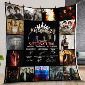 Supernatural 15 Years 15 Season Posters Quilt Gift For Christmas Black Friday Thanksgiving 1