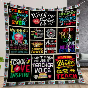 Teaching Is My Super Power And Inspiration Quilt Gift For Fans Christmas Black Friday