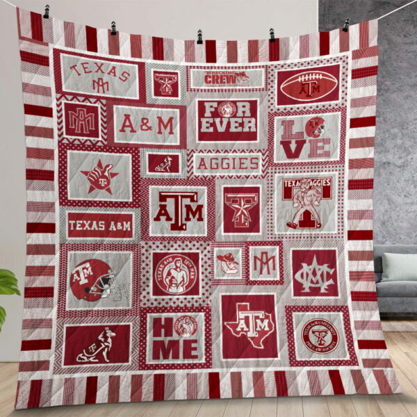 Texas AampM Aggies Quilt Gift For Christmas Birthday Thanksgiving 02