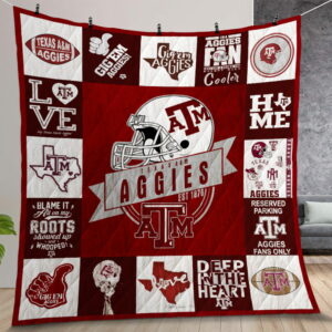 Texas AampM Aggies Quilt Gift For Christmas Birthday Thanksgiving 05