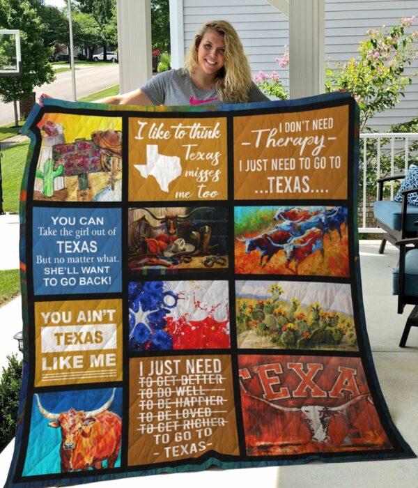 Texas I Dont Need Therapy Perfect Gifts For Texas Lover Quilt Gift Ideas For Fans on Christmas