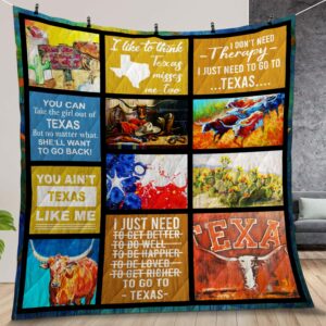 Texas I Dont Need Therapy Quilt Gift For Christmas Birthday Halloween