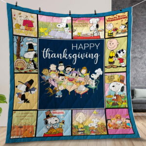 Thanksgiving Snoopy Quilt Gift For Christmas Black Friday Thanksgiving