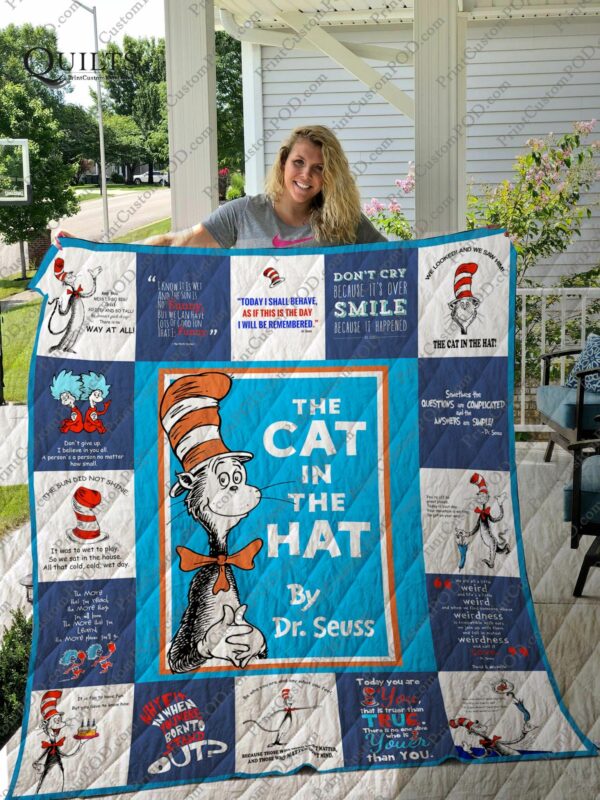 The Cat In The Hat Quilt Gift For Christmas Black Friday Thanksgiving