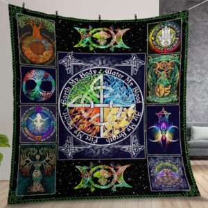 The Four Elements Pagan Witch Quilt Gift For Christmas Birthday Thanksgiving