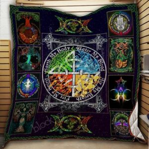 The Four Elements Pagan Witch Quilt Gift Ideas For Fans on Christmas