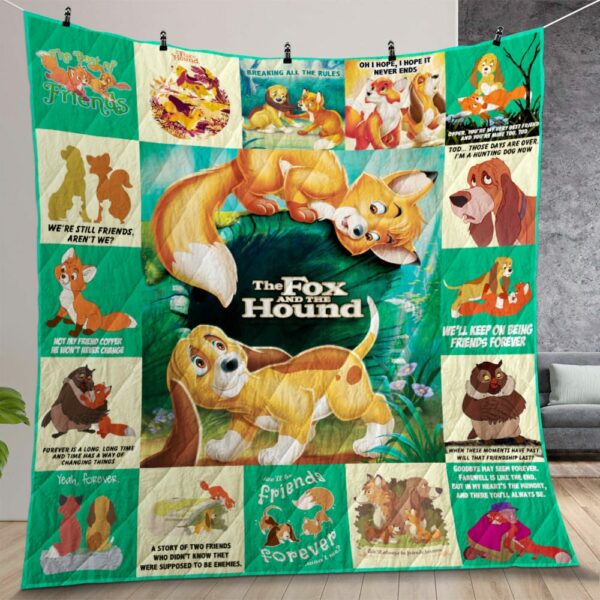 The Fox And The Hound Quilt Gift For Christmas Birthday Halloween