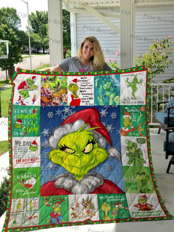 The Grinch Poster Quilt Gift For Family On Christmas Black Friday Cyber Monday