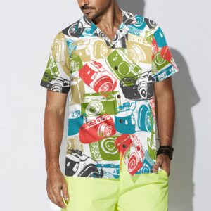 Vintage Hand Drawn Cameras Hawaiian Shirt 3