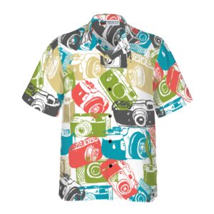 Vintage Hand Drawn Cameras Hawaiian Shirt 4