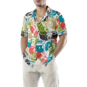 Vintage Hand Drawn Cameras Hawaiian Shirt 5
