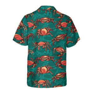 Vintage Hand Drawn Crab Hawaiian Shirt Button Crab Shirt For Men And Women King Crab Gift 2