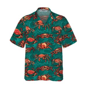 Vintage Hand Drawn Crab Hawaiian Shirt Button Crab Shirt For Men And Women King Crab Gift 3