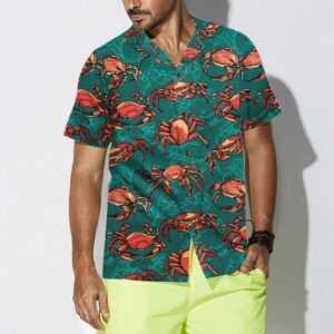 Vintage Hand Drawn Crab Hawaiian Shirt Button Crab Shirt For Men And Women King Crab Gift 4