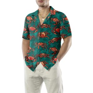 Vintage Hand Drawn Crab Hawaiian Shirt Button Crab Shirt For Men And Women King Crab Gift 5
