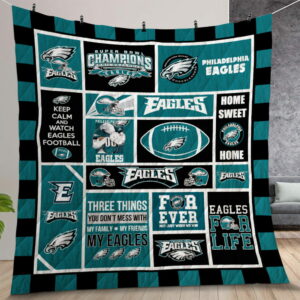 philadelphia Eagles Quilt Gift For Christmas Birthday Thanksgiving Version 3