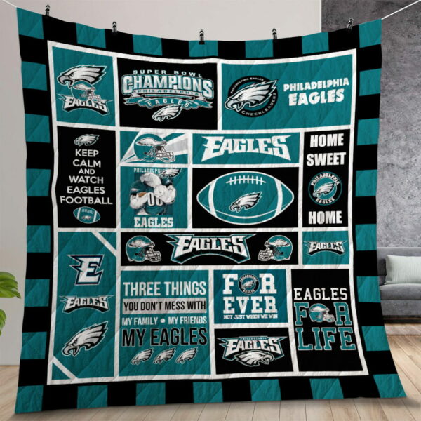 philadelphia Eagles Quilt Gift For Christmas Birthday Thanksgiving Version 3