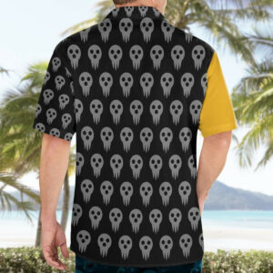 Albarn Maka Soul Eater Hawaiian Shirt Anime Art Mix With Skull Pattern 4