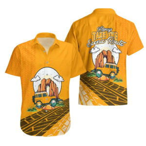 Always Take The Scenic Route Jeep Hawaiian Shirt TS07 3