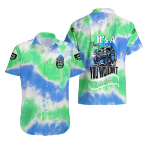 Blue Jeep Tie Dye Hawaiian Shirt Its A Thing You Wouldnt Understand 3